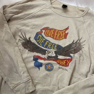 Vintage OBEY Eagle Live Free America Sweatshirt M